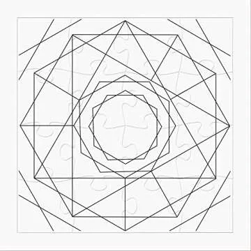 BIC Geo-Fun Color Your Own Puzzle Activity Kit, 36-Count, Assorted Pens and Colored Pencils Included