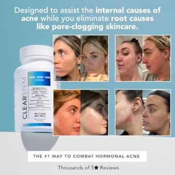 CLEARSTEM MINDBODYSKIN Natural Acne Supplement for Healthy Skin