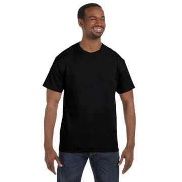 Hanes Men's Ecosmart T-Shirt Pack of 6 - Soft, Durable, Eco-friendly