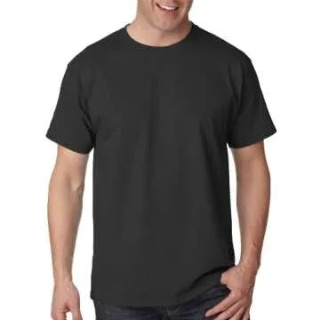 Hanes Men's Ecosmart T-Shirt Pack of 6, Black, Small
