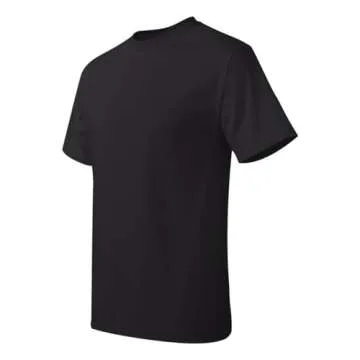 Hanes Men's Ecosmart T-Shirt Pack of 6, Black, Small