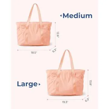 BAGSMART Tote Bag for Women with Zipper, Gym Bag with Compartments, Work Nurse Dance Yoga Handbag for Sport, Travel