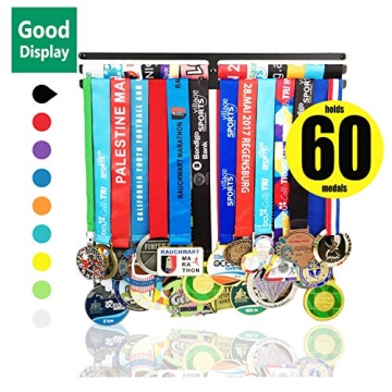 Lapetale Fashion Medal Hanger Display Black,Medal Holder Hanger Display Rack Frame for Sports Medals Use Sports Award,Medal Hanger Holder,Race Medal Display Holder,Running Medal Hangers