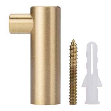 IVAILEX 4 Pack Wall Hooks Decorative Hooks Gold Hooks Decorative Wall Hooks Gold Towel Hooks Gold Coat Hooks Key Hooks Solid Brass Hooks for Hanging (L-Shaped)