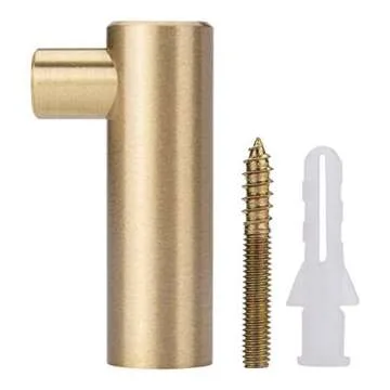 IVAILEX 4 Pack Wall Hooks Decorative Hooks Gold Hooks Decorative Wall Hooks Gold Towel Hooks Gold Coat Hooks Key Hooks Solid Brass Hooks for Hanging (L-Shaped)