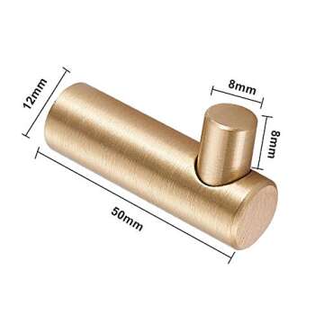 IVAILEX 4 Pack Wall Hooks Decorative Hooks Gold Hooks Decorative Wall Hooks Gold Towel Hooks Gold Coat Hooks Key Hooks Solid Brass Hooks for Hanging (L-Shaped)