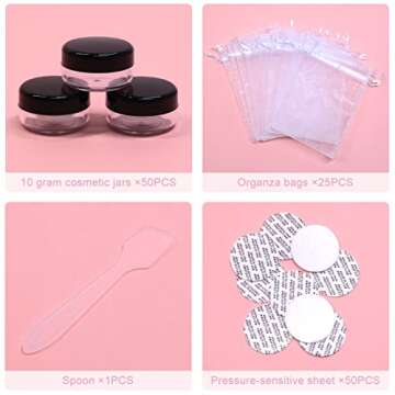 SumDirect 50Pcs Clear Cosmetic Containers with Lids