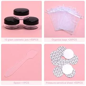 SumDirect 50Pcs Clear Cosmetic Containers with Lids