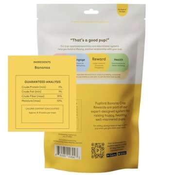 Pupford Freeze Dried Banana Chip Puppy & Dog Treats, Natural, Healthy, Low-Calorie Reward for Small,...