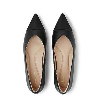 Arromic Flats Shoes for Women, Low Wedge Pointed Toe Women Flats with Arch Support, Inner Heel and Heel Pad, Comfortable Slip on Flats for Office Work Casual Dressy Wedding