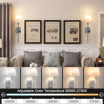 jengush Wall Light Battery Operated Sconce Set of 2，not Hardwired Fixture,Battery Powered Wall Sconce with Remote Dimmable Light Bulb,Easy to Install Not Wires,for Bedroom, Lounge, Farmhouse