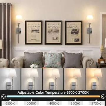 Stylish jengush Battery Operated Wall Sconces Set of 2