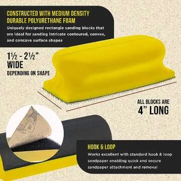 Dura-Gold 12-Piece Hand Sanding Block Set with Sandpaper