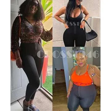 CROSS1946 Corset Postpartum Compression Waist Trainer Corset Leggings for Women with Pockets High Waist Tummy Control Shapewear Faja Sculpting Training Workout Leggings Pants for Women Plus Size