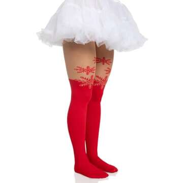 Leg Avenue Red Snowflake Tights for Holiday Cheer