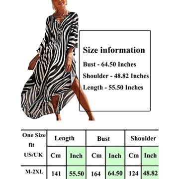 Bsubseach Kaftan Dresses for Women Plus Size Swimsuit Cover Up V Neck Caftan Beach Dress Loungewear ...