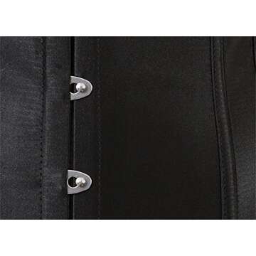 Zhitunemi Women's Satin Underbust Corset Bustier Waist Training Cincher Plus Size Small Black