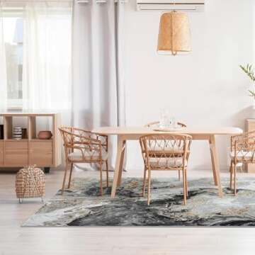 LUXE WEAVERS Marble Swirl Area Rug, 6x9 Smoke Design