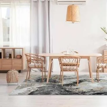 LUXE WEAVERS Marble Swirl Area Rug, 6x9 Smoke Design