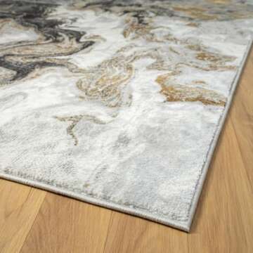 LUXE WEAVERS Marble Swirl Area Rug, 6x9 Smoke Design
