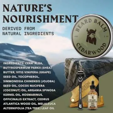 Beard Balm for Men - Leave in Beard Conditioner - Scented Beard Styling Balm Made with Naturally Derived Beard Butter, Argan & Jojoba Beard Oils Styles