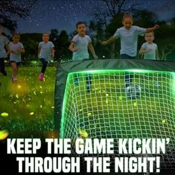 TGU Soccer Net Gifts - Light Up Soccer Goals, Glow in The Dark | Portable Pop-up Football Goals for Kids Teens & Youth, Black, 4 x 3Ft (NOS34140B01)