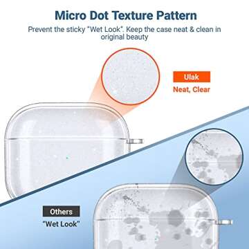 ULAK Compatible with AirPods 3 Case Clear Glitter, Shockproof Transparent Designed Soft TPU Protecti...