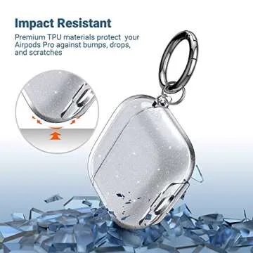 ULAK Compatible with AirPods 3 Case Clear Glitter, Shockproof Transparent Designed Soft TPU Protective Cover with Keychain for AirPods 3rd Generation 2021 [Front Led Visible], Glitter