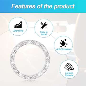 Stylish Bling Crystal Rhinestone Car Start Ring