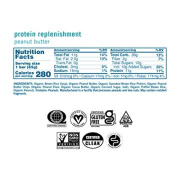 GoMacro MacroBar Organic Vegan Protein Bars - Peanut Butter (2.3 Ounce Bars, 12 Count)