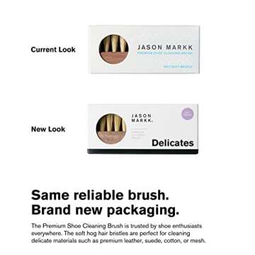 Jason Markk Delicates Shoe Cleaning Brush, Soft Brisltes & Walnut Wood, Sneaker Care, Extra Gentle, ...