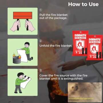 DIBBATU Fire Blanket for Kitchen Safety and Home Use