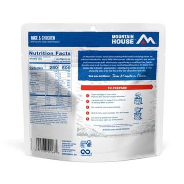 Mountain House Rice & Chicken | Freeze Dried Backpacking & Camping Food |2-Servings | Gluten-Free
