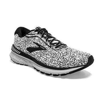 Brooks Mens Adrenaline GTS 20 Running Shoe - White/Black/Grey - D - 10