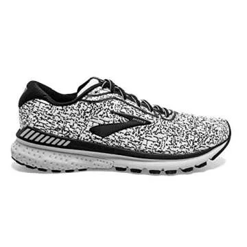 Brooks Mens Adrenaline GTS 20 Running Shoe - White/Black/Grey - D - 10