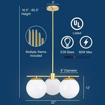 Linea di Liara 3 Light Globe Chandelier for Modern Homes