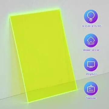 5 Pack Green Fluorescent Acrylic Sheets for Crafting