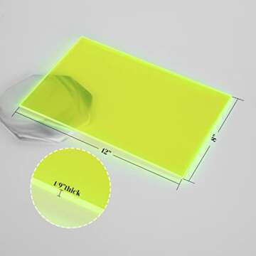 5 Pack Green Fluorescent Acrylic Sheets for Crafting