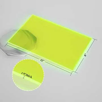 5 Pack Green Fluorescent Acrylic Sheets for Crafting