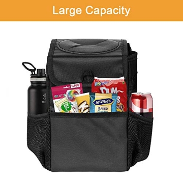mixigoo Car Trash Garbage Can Bag - 12L Large Capacity Car Trash Can Bin with Lid and Storage Pockets Leak-Proof … (6L)