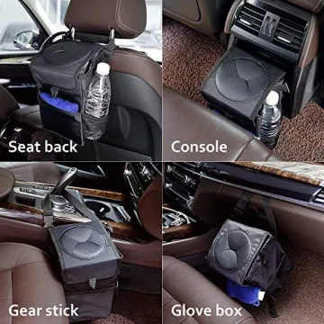 mixigoo Car Trash Garbage Can Bag - 12L Large Capacity Car Trash Can Bin with Lid and Storage Pockets Leak-Proof … (6L)