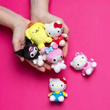 Micro Teenies Hello Kitty and Friends 6 Pack - Miniature Plush Figure, Suffed Animal, Toy Mini Soft Figure for Kids, Girls and Boys Ages 4+