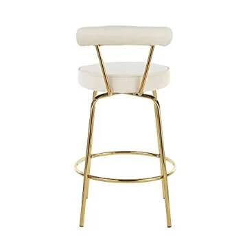 LumiSource Rhonda Counter Stools for Kitchen Counter in Gold Metal, Counter Height Chairs, Bar Stools Set of 2, Counter Height Chairs, Bar Stools for Kitchen Island
