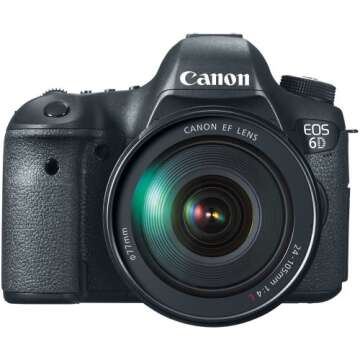 Canon EOS 6D 20.2 MP CMOS Digital SLR Camera with 3.0-Inch LCD and EF 24-105mm f/4L is USM Lens Kit - Wi-Fi Enabled