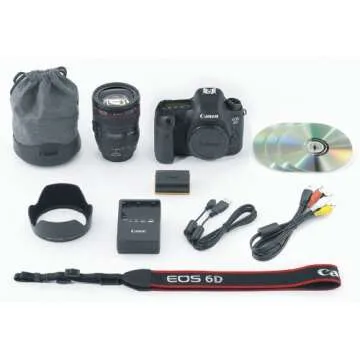 Canon EOS 6D 20.2 MP CMOS Digital SLR Camera with 3.0-Inch LCD and EF 24-105mm f/4L is USM Lens Kit - Wi-Fi Enabled