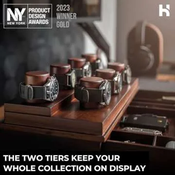 Holme & Hadfield Premium 7-Slot Wooden Watch Display Case with Lifetime Assurance – Large Handcrafted Men’s Watch Box with Accessory Drawer – Birthday Gift for Collectors – Luxury Built to Last