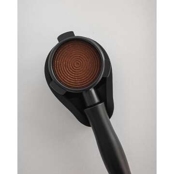 Normcore 53.3mm Espresso Coffee Tamper - Titanium Ripple Plating Base - Spring Loaded Tamper - 15lb / 25lb / 30lbs Replacement Springs - Anodized Aluminum Handle and Stand