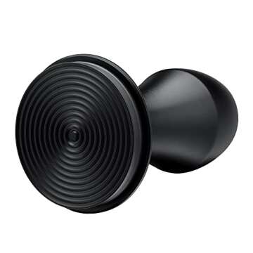 Normcore 53.3mm Espresso Coffee Tamper - Titanium Ripple Plating Base - Spring Loaded Tamper - 15lb / 25lb / 30lbs Replacement Springs - Anodized Aluminum Handle and Stand