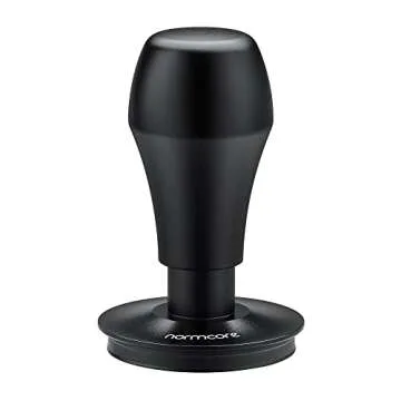Normcore 53.3mm Espresso Coffee Tamper - Titanium Ripple Plating Base - Spring Loaded Tamper - 15lb / 25lb / 30lbs Replacement Springs - Anodized Aluminum Handle and Stand