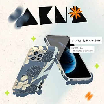 AknaCase iPhone 12 Pro Max Case Flower, GripTight Serious Silicone Cute Cover for Women (Design 103038-US)